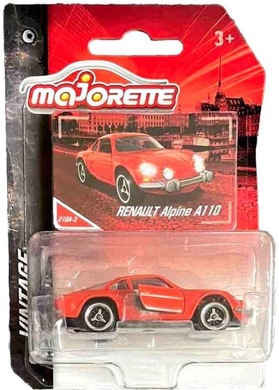 RENAULT ALPINE A110 ORANGE MAJORETTE VINTAGE 1:64 CARD INCLUDED (BK040624)
