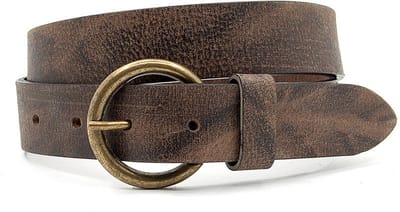 Leren kinderriem bruin vintage - 3 cm breed - Leer - Jeans riem - Stoer - Maat 60