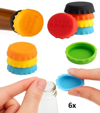 6x Plastic Bierdoppen I Herbruikbare Bierdop I Siliconen I Bierdopjes I Hersluitbaar I Doppen Voor Flessen I Kleur Willekeurig
