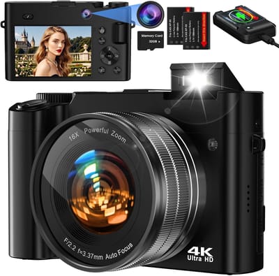 DailySupplies® Vlog Camera voor Beginners - Videocamera voor Kinderen en Volwassenen - Handycam - 4K Kwaliteit