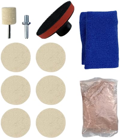 Cosensi - Car Glass Polishing Set - Windscreen Krassen Herstel - Eenvoudig in Gebruik - Polijstset voor Ruit - Geschikt voor Auto's - 100g Ceroxide...