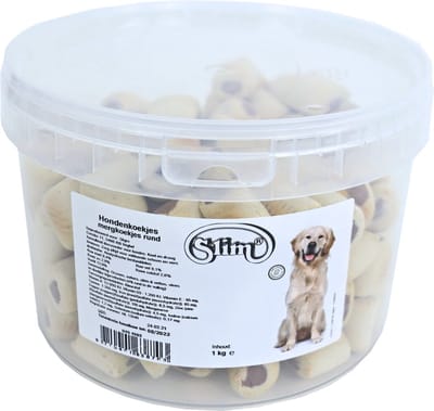 Slim - Mergkoekjes Rund - 1 Kilo Emmer - Honden Snacks - Honden Snoepjes - Honden Tussendoortje