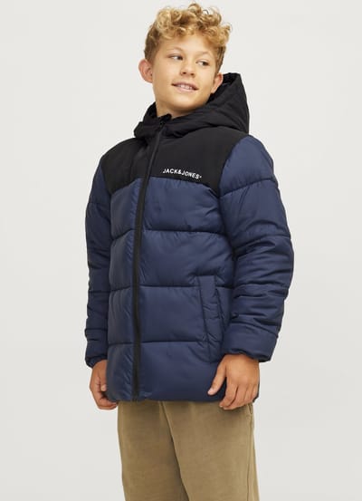 JACK & JONES JJMOON HOOD PUFFER MNI Jongens Jas - Maat 104