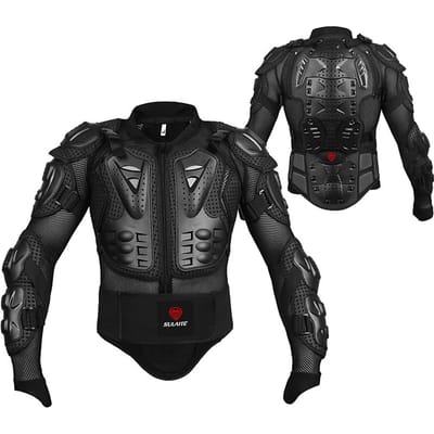 Motorbeschermjas voor Heren Sport MTB Racing Arm Borst Rug Volledige Lichaamsbeschermer Pantser XXXL zwart