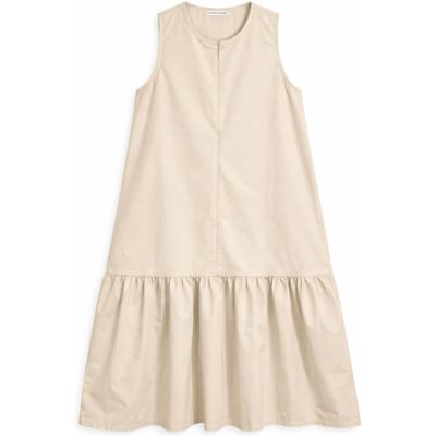 Maxi-jurk met Kraag en Rimpeldetails