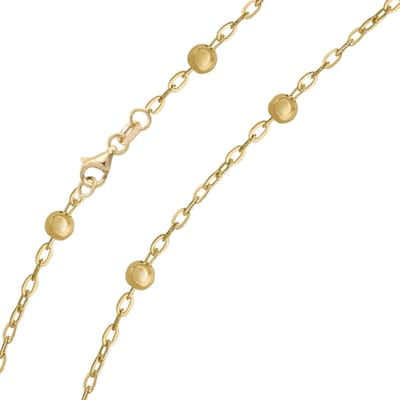 Cavill - 375 Geelgouden Ketting 9K - Fijne Schakelketting met Bolletjes - 45 cm - Karabijnsluiting - Klassiek & Licht - Duurzaam & Delicaat