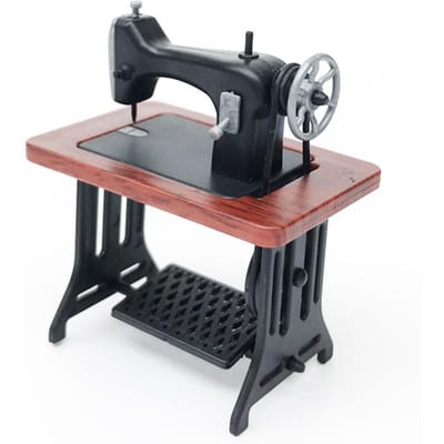 Meubles miniatures pour enfants, décoration de maison de poupée, machine à coudre en bois avec fil, ciseaux, accessoires pour maison de poupée, jouets pour gray