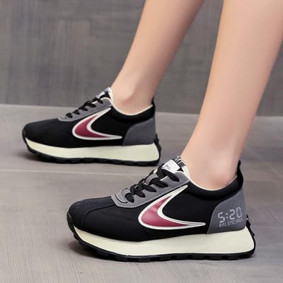 Dikke zolen Forrest Gump schoenen Dames Lente Nieuw All-match Sport Casual Show Voeten Little Daddy schoenen 40 black