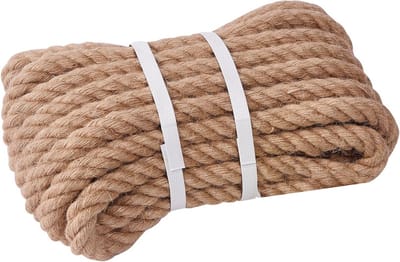 Natuurlijk jute touw 40 mm - 5 m - Sterk en duurzaam - Perfect voor tuin, handwerk en decoratie
