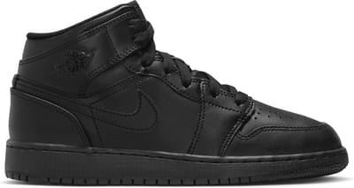 Air Jordan 1 Mid (GS) 'Triple Black - maat EU36.5 - 554725-093 - kindersneakers - zwart - sneakers hoog