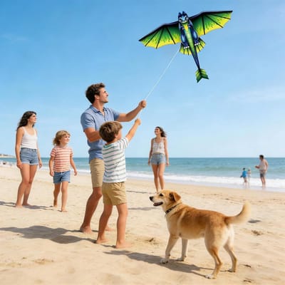 Vlieger Kind - Dieren Vlieger - Buiten Spelen - 100 Meter Touw - 97.5 x 133 cm - Groen