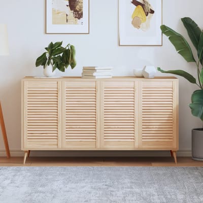 vidaXL - Kastdeuren - met - lamellen - 4 - st - 69x39,4 - cm - massief - grenenhout
