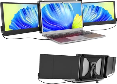 Florixa® Krachtige en Professionele Portable Monitor Pro 2024 - Full HD - 13” / 16.5” Tri-Screen - Laptop Scherm Uitbreider - Zwart - ‎23cm x 33cm x 3cm