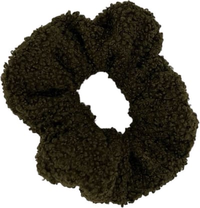 Scrunchie - elastiek - teddy - donkergroen