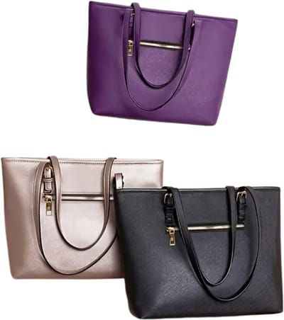 Livano Handtas Dames - Schoudertas - School - Shopper - Schooltas - Werktas - Zwart