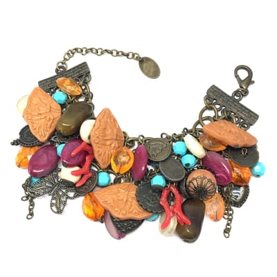 Behave - armband met kleurrijke bedels - bohemian festivalstijl