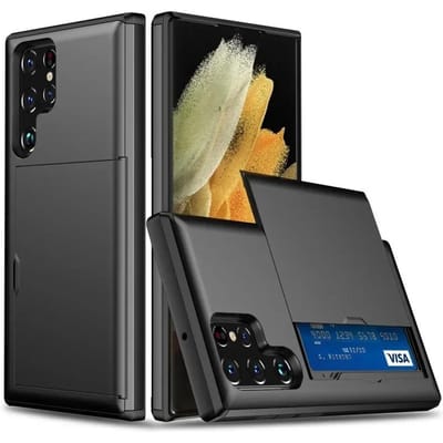 Coque Pour Samsung Galaxy S26 S25 S24 S23 S21 S22 Ultra Plus FE S25Edge A56 A55 A16 A36 A57 A37 Avec Porte-Cartes Housse antichoc Galaxy A57 noir