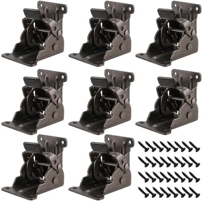 MTTProducts - Zelfsluitende Vouwbare Scharnieren - 90 Graden Hordeur Scharnieren - Duurzaam - Donkerbrons - Tafelondersteuning - Makkelijk te installer...