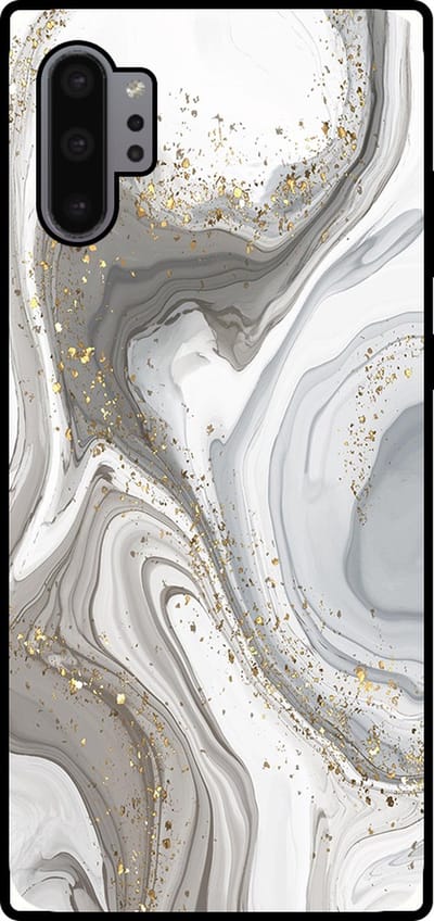 Smartphonica Telefoonhoesje Geschikt voor Samsung Galaxy Note 10 Plus met marmer opdruk - TPU backcover case marble design - Zilver geschikt voor Samsung Galaxy Note 10 Plus