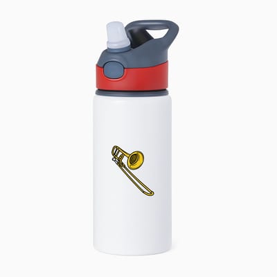Hacebo® - Schuiftrompet waterfles met rietje rood - Muziek - Muzikanten - Instrument - blaasinstrument - muzikanten - water fles - 650ML