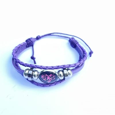 GoedeDoelen.Shop | Armband Heart Hope Faith Cure | Ribbon Sieraad | Hope | Vriendschapsarmband | Polsmaat 15 -20 cm | Wellness-House