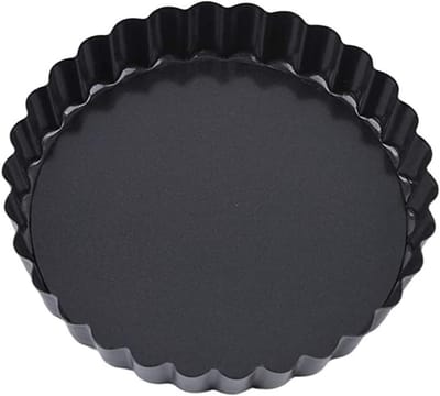 Taartvorm Set - Bakvormen Quiche - Zelf Bakken - Verwijderbare Bodem - 6 Stuks - Zwart