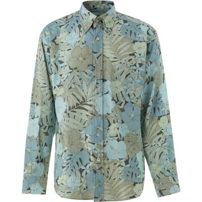 Bloem Afdrukken Shirt in blauw Tom Ford