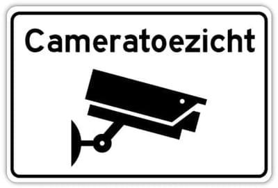 Cameratoezicht bord - Weerbestendig Aluminium - 40x60 cm - Bevestiging: Zonder bevestiging (alleen het bord)
