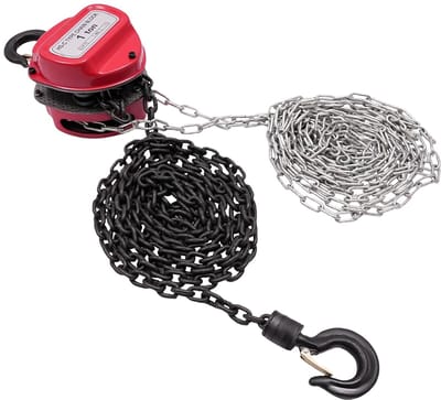 Handkettingtakel - Lastenlift Hefapparaat - Zwaar Werk Optillen - Gehard Staal Constructie - 4 Meter 1000kg - Rood