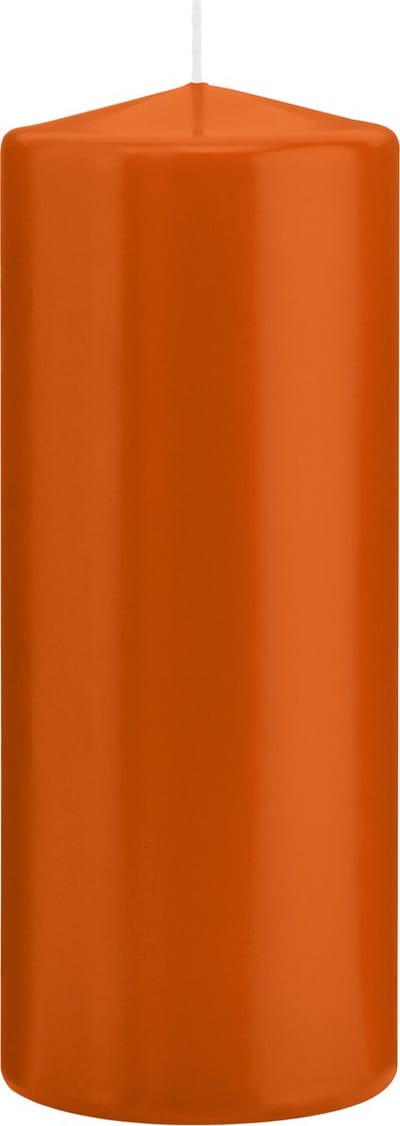 Trend Candles Cilinderkaars/stompkaars - oranje - 8 x 20 cm - 119 branduren - horeca kaarsen