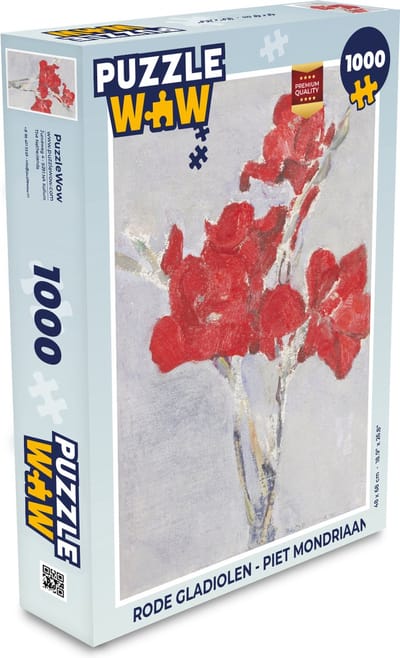 Puzzel Rode gladiolen - Piet Mondriaan - Legpuzzel - Puzzel 1000 stukjes volwassenen