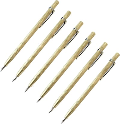 Graveerstift Set - Metaal Pen - Materiaal Markeren - Wolfraamcarbide Tip - 6 Stuks - Goudkleurig