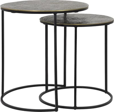Light & Living Bijzettafel Rengo - Antiek Brons - Ø49cm - Industrieel