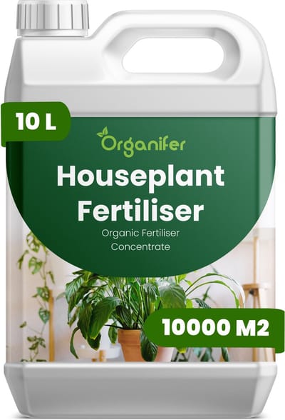 Vloeibare Meststof Voor Kamerplanten 10 Voor 10000 M2 - Npk 2-1-8 - Ondersteunt Een Evenwichtige Groei Van Kamerplanten - Versterkt Wortelactiviteit En Verbetert Nutriëntenopname -Verbetert Bladkleur, Dichtheid En Stevigheid - Organifer