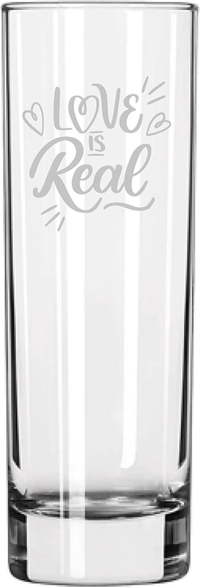 Gegraveerde longdrinkglas 22cl Love is real