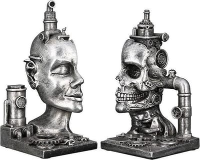boekensteun" Steampunk Skull" 2ass. 1 set