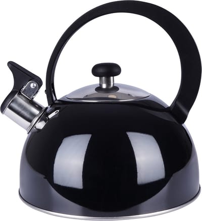 Fluitketel Edelstaal Zwart 1,5 l - Waterketel met Fluitje - Waterkoker