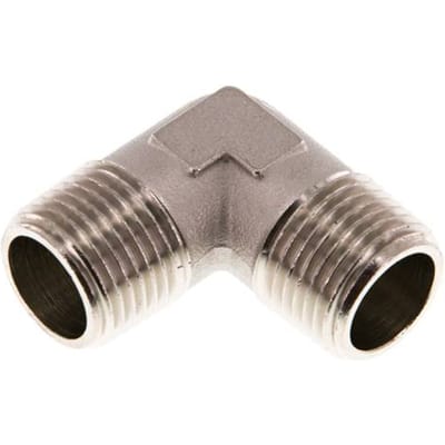 R 1/2'' Buitendraad Vernikkeld Messing L-Fitting 90graden 16 Bar