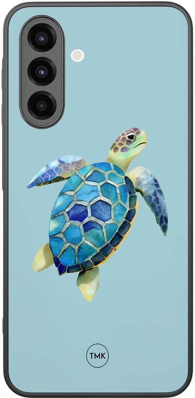 Hoesje geschikt voor Samsung Galaxy A26 - Schildpad - Blauw - TPU case - Print - Hardcase zwart telefoonhoesje