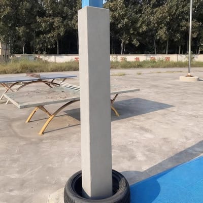 Paal Bescherming - Paalkussen Vierkant - Veilig Sporten - Aanpasbare Diameter - 21 Meter Hoog - Grijs