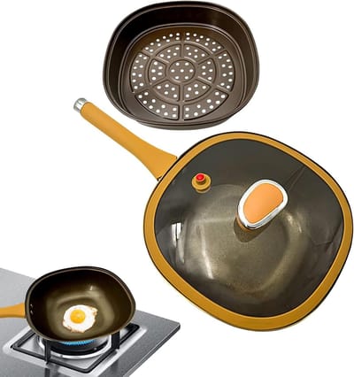 Koekenpan - Koekenpan met anti-aanbaklaag - Koken en bakken - Titaniumlegering - 30 cm - a