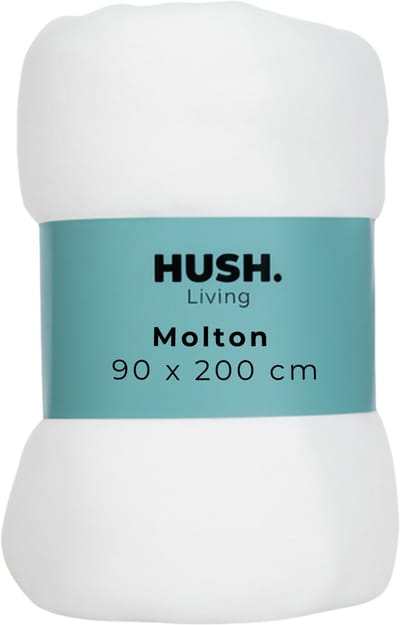 HUSH Living Molton matrasbeschermer - 80%katoen 20%polyester - uitstekende vochtopname - vormvast - comfort en duurzame bescherming - 90x200+30cm