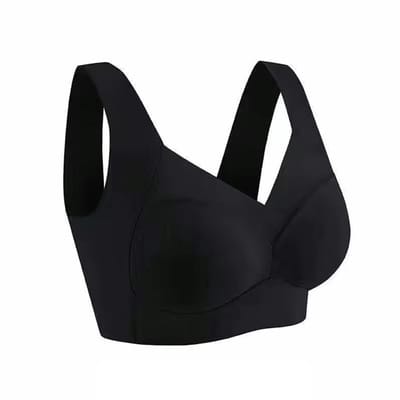 JustValue Sport BH Zonder Beugel - Maat L - Push up BH - Sportbeha Naadloos - Sport Top Dames - Zwart