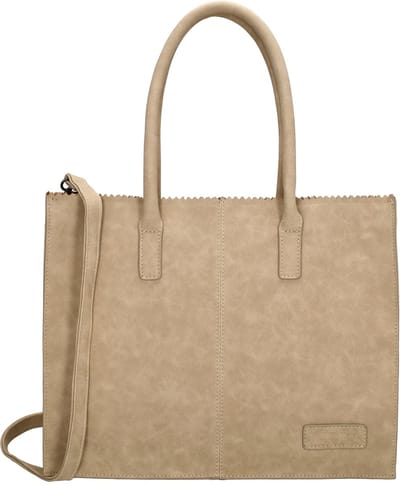 Zebra Trends Lisa Shopper Hand & Dames Schoudertas - Stijlvolle en Praktische Dames Schoudertas voor Werk of Vrije Tijd - Tote Bag - Dames Tas - Taupe