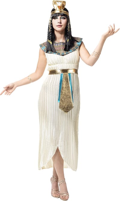 Funidelia | Elegant Cleopatra Kostuum voor vrouwen  Egypte, Farao, Koningin vanEgypte, Landen - Kostuum voor Volwassenen Accessoire verkleedkleding en rekwisieten voor Halloween, carnaval & feesten - Maat M - Wit