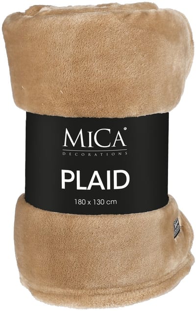 Mica Decorations Famke Fleece Plaid - L180 x B130 cm - Lichtbruin