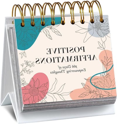 Daily Confirmation Calendar Mother's Day Gift Motivational Quotes Desk Calendar for Women Positive Standing Flip Daily Undated Inspirational Calendar for Easter, Classroom Office