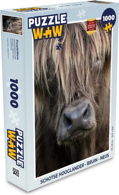 Puzzel Schotse Hooglander - Bruin - Neus - Legpuzzel - Puzzel 1000 stukjes volwassenen