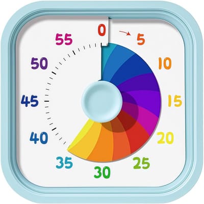 Timer - Visuele timer - Visuele aftelling - 60 minuten afteltimer - Kookwekker - Aftelklok - Keukentimer - Mini timer - Pomodoro timer - Stil tijdbeheer - voor fitness, studie, tijdbeheer, koken - 8.7*8.7*5 cm - blauw - (Batterij niet inbegrepen)