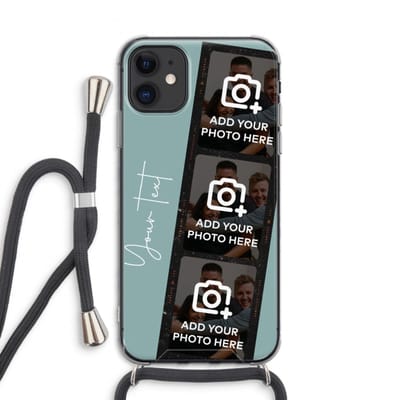 Gepersonaliseerd - Case Company® - Hoesje met koord geschikt voor iPhone 11 hoesje met Koord - Filmrol N°1 - Telefoonhoesje met Zwart Koord - Extra Bescherming aan alle Kanten en Over de Schermrand